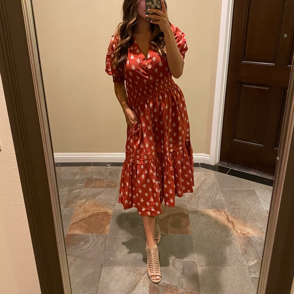 Red Boho Anthropologie Dress